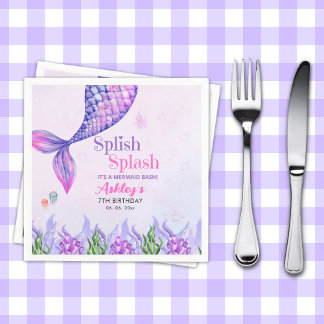 Servilleta De Papel Mermaid Birthday Party Napkins for Girls