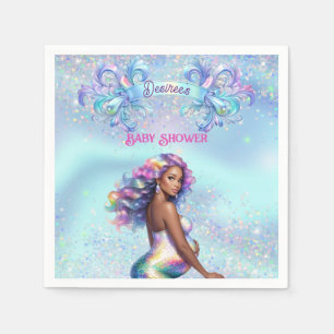 Servilleta De Papel Mermaid Mamá Embarazo Fiesta de Bebé Personalizada