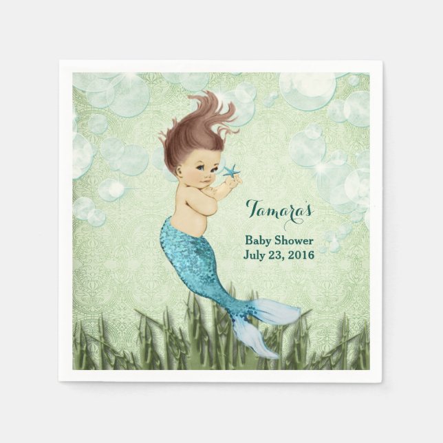 Servilleta De Papel Mermaid Napkins (Anverso)