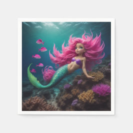 Servilleta De Papel Mermaid Pink