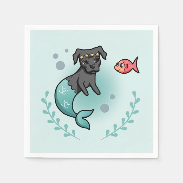 Servilleta De Papel Mermaid Pit Bull (Anverso)