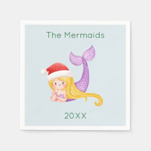 Servilleta De Papel Mermaid Santa Navidades