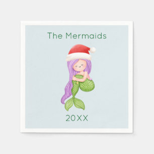 Servilleta De Papel Mermaid Santa Navidades