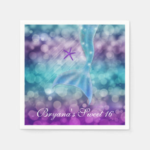 Servilleta De Papel Mermaid Tail Under Sea Birthday Party Napkins