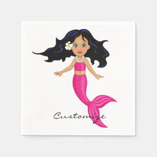 Servilleta De Papel Mermaid Thunder_Cove de cola rosa