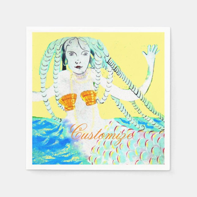 Servilleta De Papel Mermaids con Dreadlocks Thunder_Cove (Anverso)