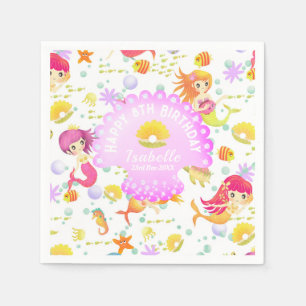 Servilleta De Papel Mermaids White