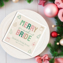 Servilleta De Papel Merry & Bride Navidad Bridal Shower