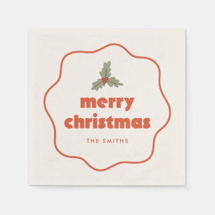 Servilleta De Papel Merry & Bright Marco Ondulado Navidad