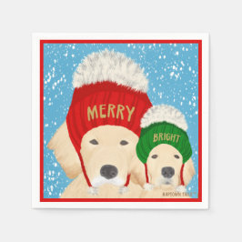 Servilleta De Papel Merry Bright Navidades Perros Napkins