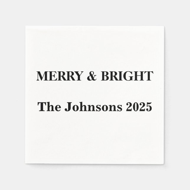 Servilleta De Papel Merry & Bright Personalizado Napkins - Navidades 2 (Anverso)