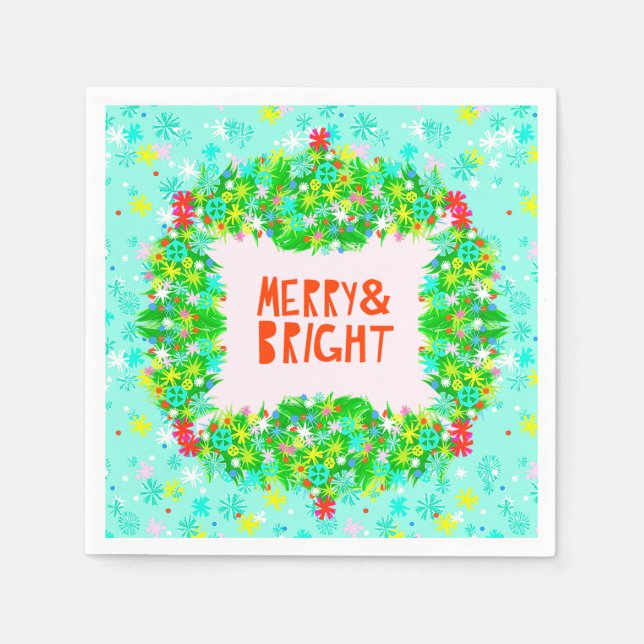 Servilleta De Papel Merry & Bright Wreath (Anverso)