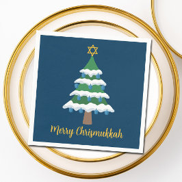 Servilleta De Papel Merry Chrismukkah Cute Hanukkah Christmas Tree