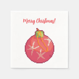 Servilleta De Papel Merry Christmas Ball, Pixelart 