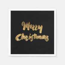 Merry Christmas Black Gold Typography