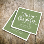Servilleta De Papel Merry Christmas Caligraphy Script Simple Green<br><div class="desc">Este diseño presenta un guión de caligrafía navideña dulce servilleta de papel con una sencilla tipografía clásica, llamativo y elegante diseño, elegante elegancia clásica, Navidades de vacaciones personalizado papel fiesta suministros excelentes para la cena, almuerzo o cócteles, Navidades personalizados, moda festiva divertido creativo, letras elegantes minimalistas y elegantes, Navidades vacaciones...</div>