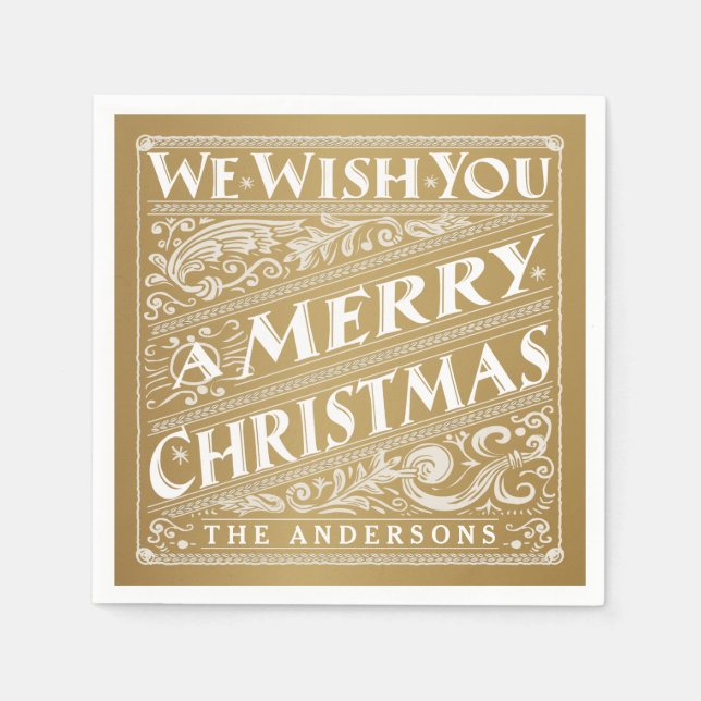 SERVILLETA DE PAPEL MERRY CHRISTMAS CHALKBOARD PERSONALIZÓ NAPKINS (Anverso)