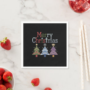 Servilleta De Papel Merry Christmas Cross Xmas Tree Retro