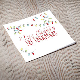 Servilleta De Papel Merry Christmas Cute Colorful String Lights