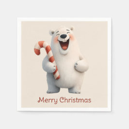 Servilleta De Papel Merry Christmas Cute Polar Bear Design