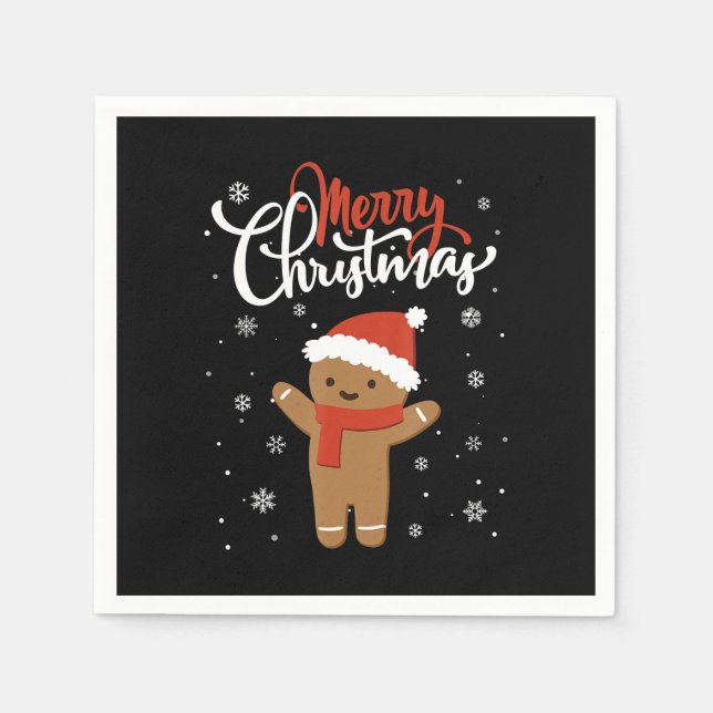 Servilleta De Papel Merry christmas gingerbread | cookie de navidades (Anverso)