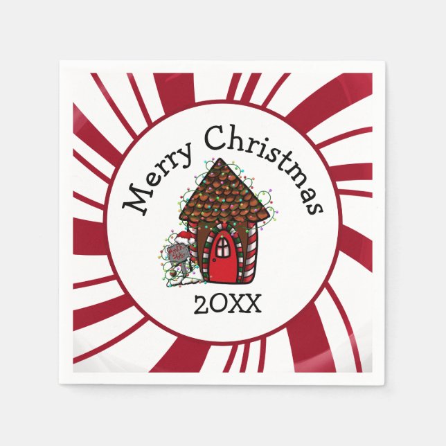 Servilleta De Papel Merry Christmas Gingerbread House (Anverso)