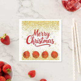 Servilleta De Papel Merry Christmas Holiday Party Glitter