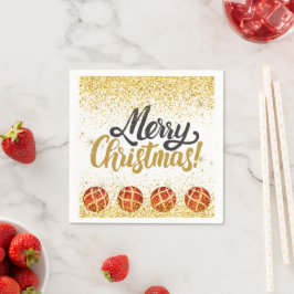 Servilleta De Papel Merry Christmas Holiday Party Glitter