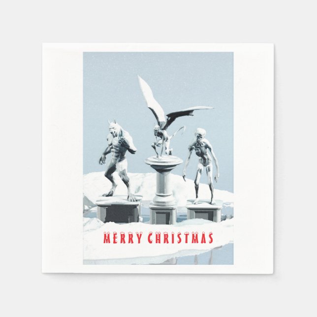 Servilleta De Papel Merry Christmas. Monster ice sculptures (Anverso)