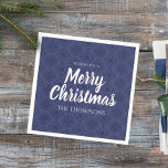 Servilleta De Papel Merry Christmas Red Navy Blue Simple Snowflake<br><div class="desc">a simple Merry Christmas navy blue and red gift tag. this design features merry Christmas modern cute simple, merry Christmas modern cute simple, contemporary Xmas winter minimal, minimalist simple chic fun, minimal whimsical navy blue red, classic family name simple Xmas, a Christmas holiday cocktail dinner napkin, Christmas holiday paper napkin,...</div>