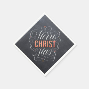 Servilleta De Papel Merry CHRISTmas Religiosa Marquesa Chalkboard Chal