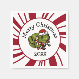 Servilleta De Papel Merry Christmas Santa Frog