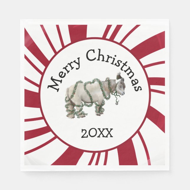 Servilleta De Papel Merry Christmas Shetland Pony (Anverso)