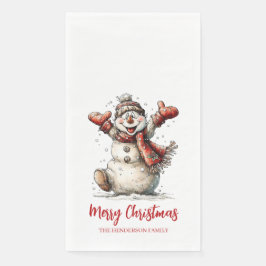 Servilleta De Papel Merry Christmas Snowman Paper Guest Towels