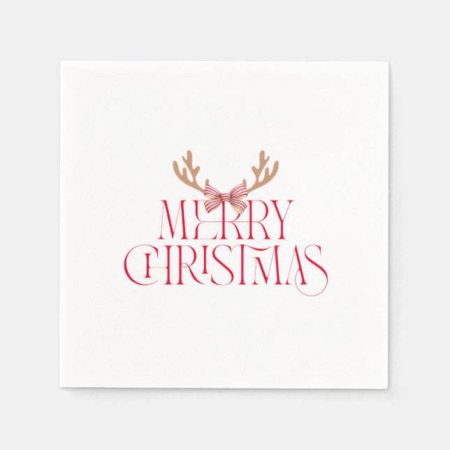 Servilleta De Papel Merry Christmas Sticker – Holiday Gift Label (Anverso)