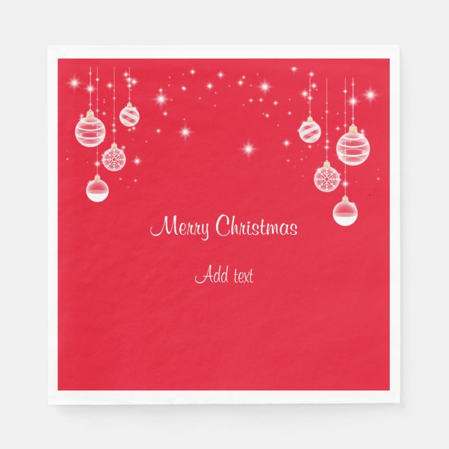 Servilleta De Papel Merry Christmas Template, Ornamental Design, (Anverso)
