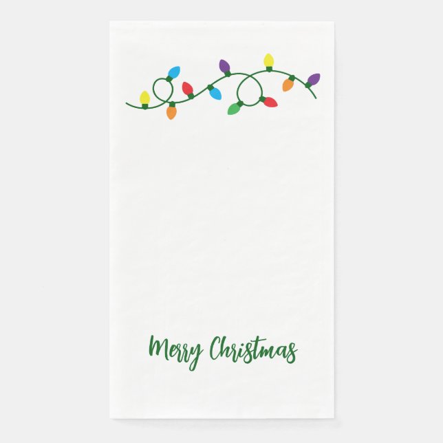 Servilleta De Papel Merry Christmas Tree Lights Paper Guest Towels (Anverso)