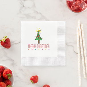 Servilleta De Papel Merry Christmas Tree String Lights