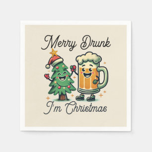 Servilleta De Papel Merry Drunk Funny Navidades