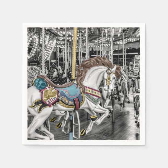 Servilleta De Papel Merry Go Round Carousel (Anverso)
