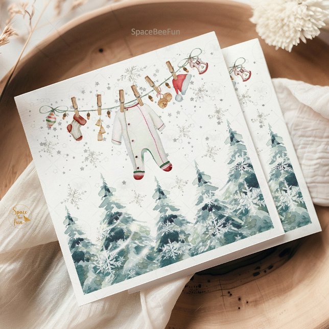 Servilleta De Papel Merry Little Baby Shower (Merry Little Baby Shower,napkins, invitation,holiday baby shower, Christmas baby shower, winter baby)