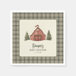 Servilleta De Papel Merry Little Christmas Rustic Baby Shower Napkin