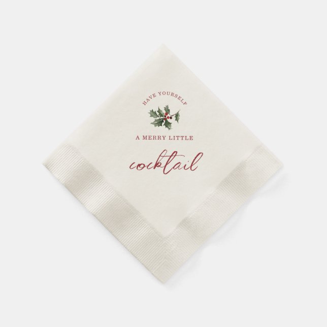 Servilleta De Papel Merry Little Cocktail Christmas Napkins (Borde)