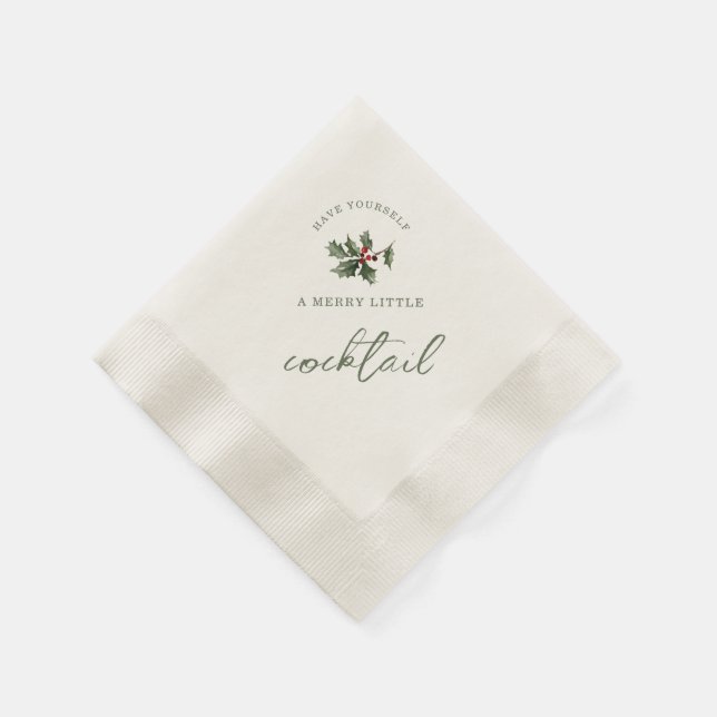 Servilleta De Papel Merry Little Cocktail Christmas Napkins (Borde)