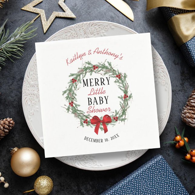 Servilleta De Papel Merry Little Navidades Baby Shower (Subido por el creador)
