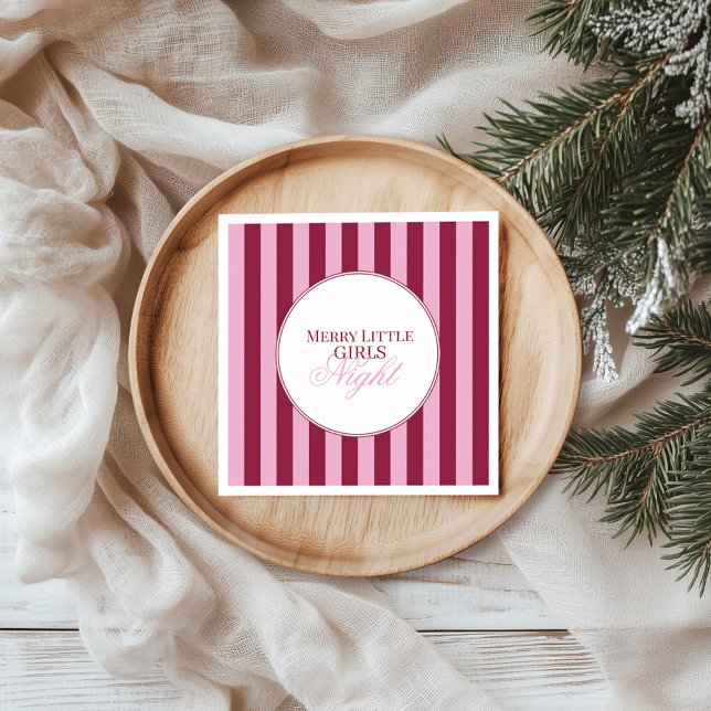 Servilleta De Papel Merry little red stripe Christmas Party Napkin (Subido por el creador)