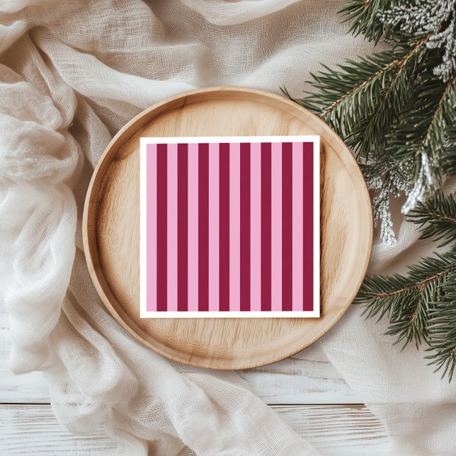 Servilleta De Papel Merry little red stripe Christmas Party Napkin (Subido por el creador)