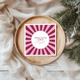 Servilleta De Papel Merry little red stripe Christmas Party Napkin