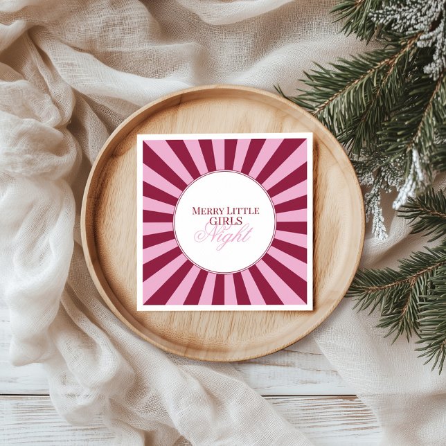 Servilleta De Papel Merry little red stripe Christmas Party Napkin (Subido por el creador)