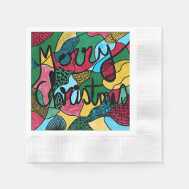 SERVILLETA DE PAPEL MERRY NAVIDAD NEUROGRÁFICA Y NEGRO